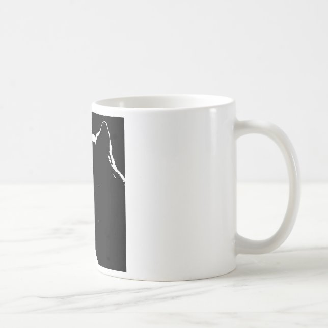Black & White Wolf Coffee Mug (Right)