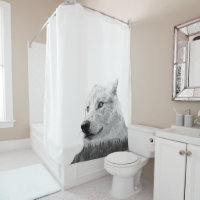 Black White Wolf Double Exposure Forest Rustic
