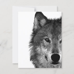Black & White Wolf Eye Artwork Card