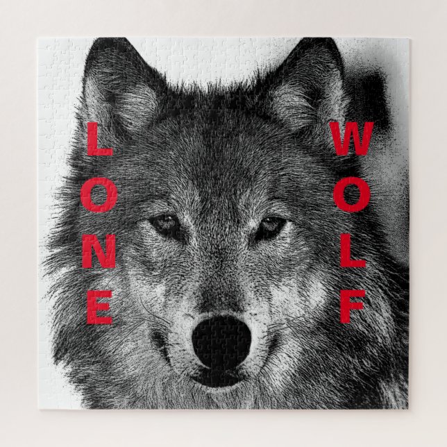 Black & White Wolf Eye Artwork Jigsaw Puzzle (Vertical)
