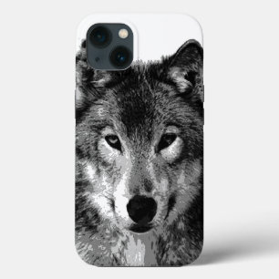 Black & White Wolf Eyes iPhone 13 Case