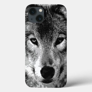 Black & White Wolf Eyes iPhone 13 Case