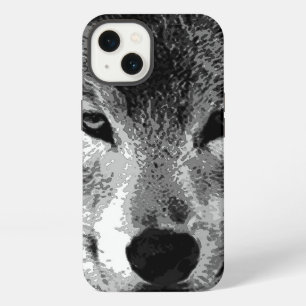 Black & White Wolf Eyes iPhone Case