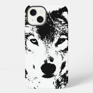 Black & White Wolf iPhone 13 Case
