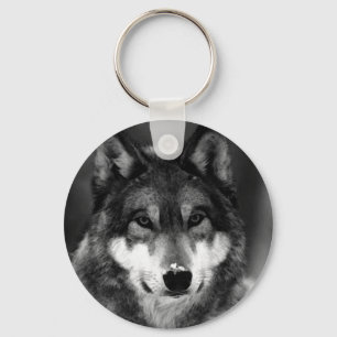 Black & White Wolf Keychains
