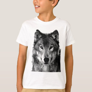 Black & White Wolf Portrait T-Shirt