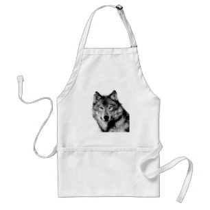 Black & White Wolf Standard Apron
