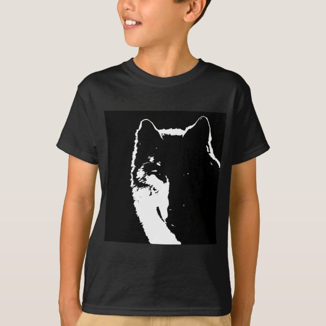 Black & White Wolf T-Shirt (Front)
