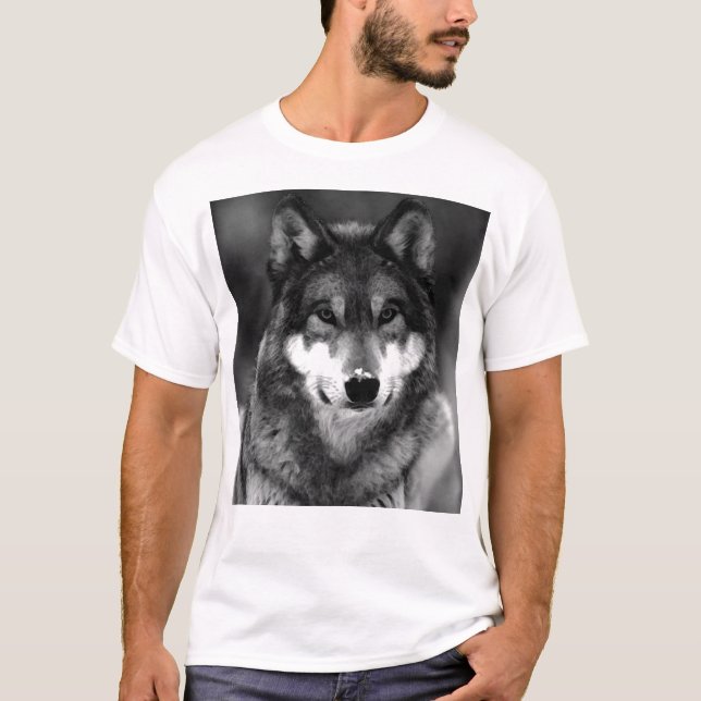 Black & White Wolf T-Shirt (Front)