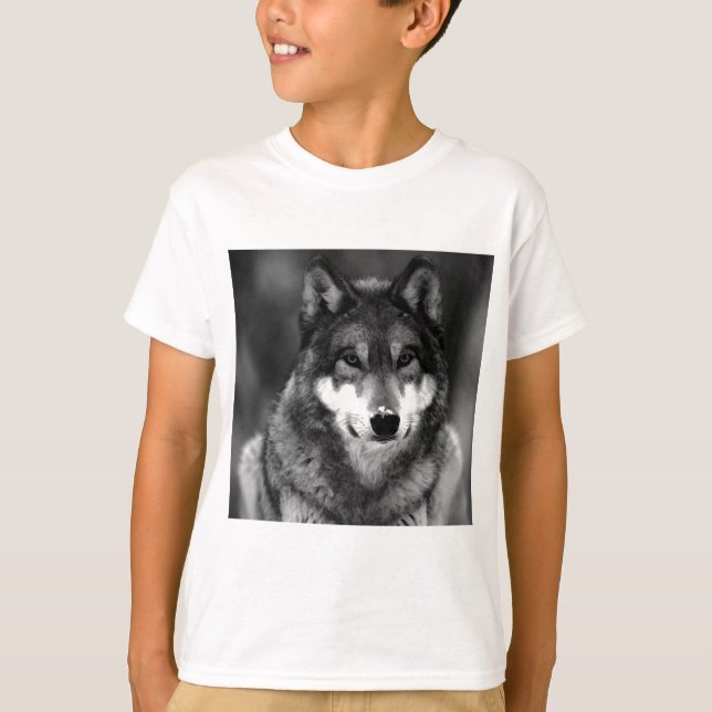 Black & White Wolf T-Shirt (Front)