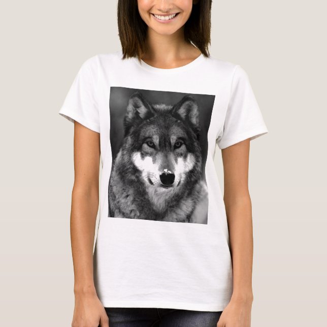 Black & White Wolf T-Shirt (Front)