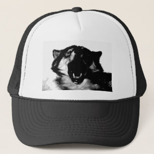 Black & White Wolf Trucker Hat