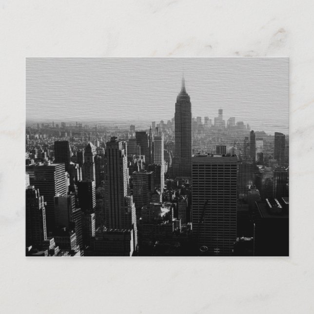 Black & White Wood Effect NYC Postcard (Front)