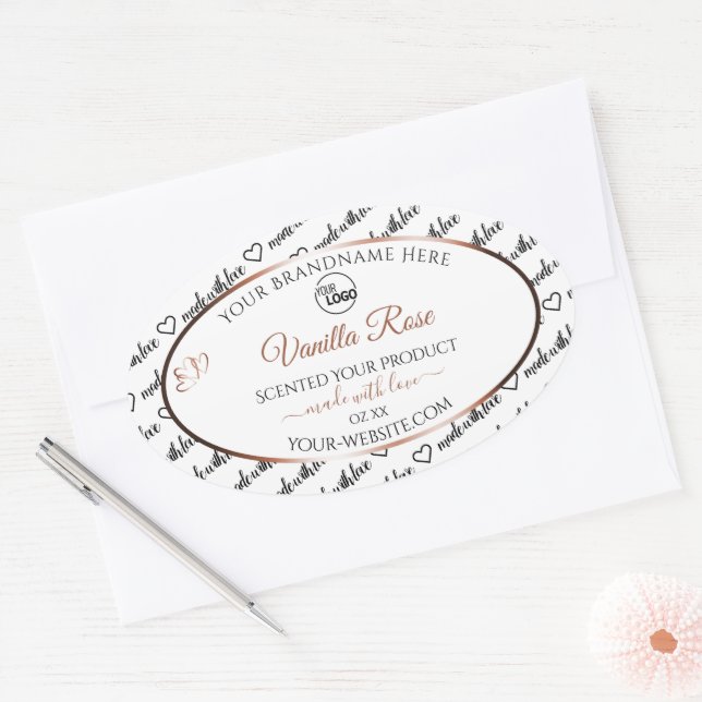 Black White Word Art Product Labels Rose Gold Logo (Envelope)