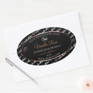 Black White Word Art Rosegold Product Label Logo
