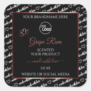 Black White Word Cloud Burgundy Product Label Logo