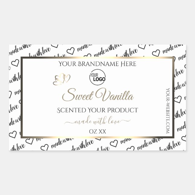 Black White Word Cloud Golden Product Labels Logo (Front)