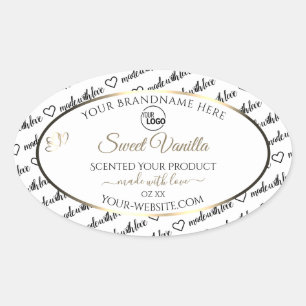 Black White Word Cloud Golden Product Labels Logo