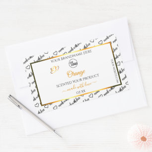 Black White Word Cloud Orange Product Labels Logo