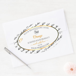 Black White Word Cloud Orange Product Labels Logo