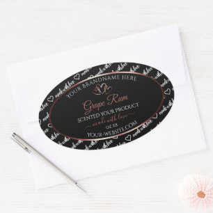 Black White Word Cloud Product Label Burgund Heart