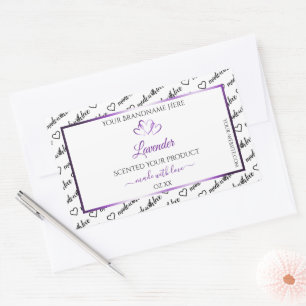 Black White Word Cloud Product Label Purple Hearts