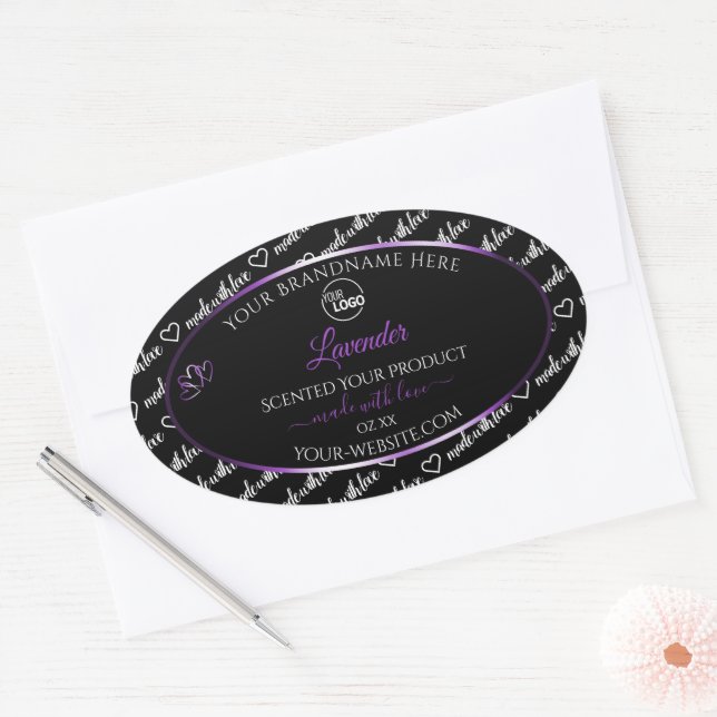 Black White Word Cloud Purple Product Labels Logo (Envelope)