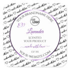 Black White Word Cloud Purple Product Labels Logo
