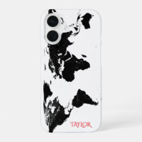 Black & White World Map – Personalised