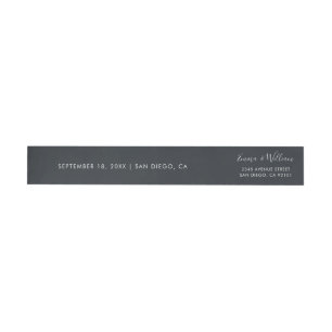Black & White Wraparound Return Address Label 01