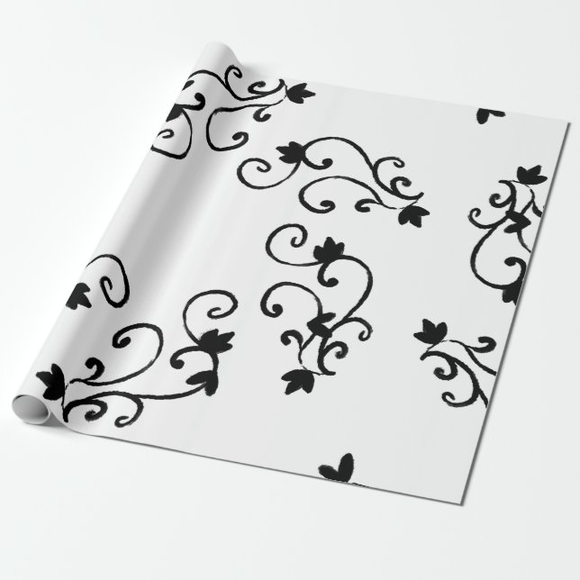 Black & white  wrapping paper (Unrolled)