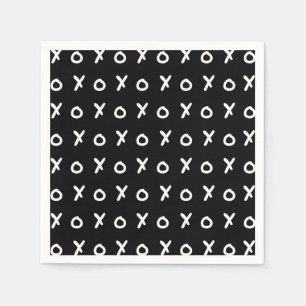 Black & White X O XO XO's Trendy Cute Napkin