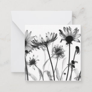 Black & White X-Ray Flowers Card
