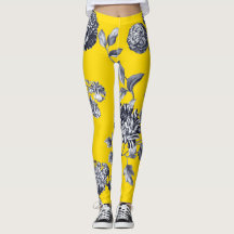 Black & White Yellow Botanical Floral Toile