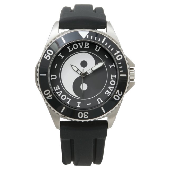 Black & White - Yin & Yang I love You Watch (Front)