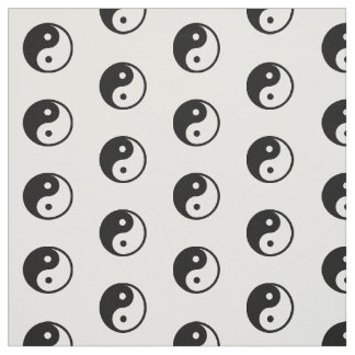 Black White Yin Yang  Symbol Pattern Fabric