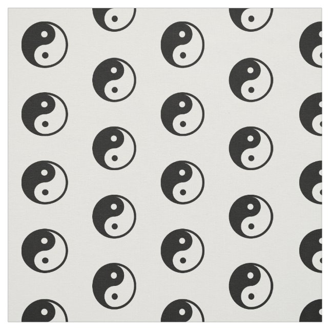 Black White Yin Yang  Symbol Pattern Fabric (Swatch)