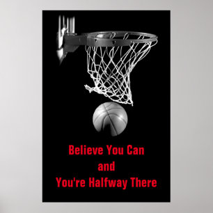 Black White You Can Quote Basketball Poster