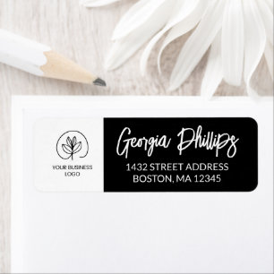Black & White Your Business Logo Return Address Label