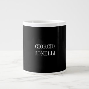 Black White Your Name Minimalist Personal Modern Large Coffee Mug