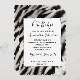 Black White Zebra Animal Invitation