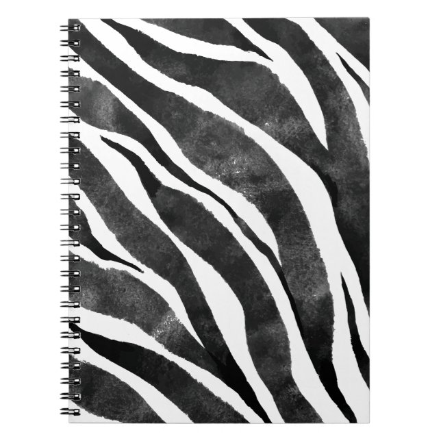  Black white Zebra Animal Print  Notebook (Front)