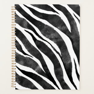 Black white Zebra Animal Print Planner