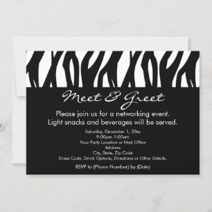 Black/White Zebra Meet and Greet Invitations
