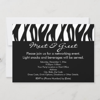 Black/White Zebra Meet and Greet Invitations
