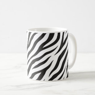Black & White Zebra Print Classic Animal Pattern M Coffee Mug
