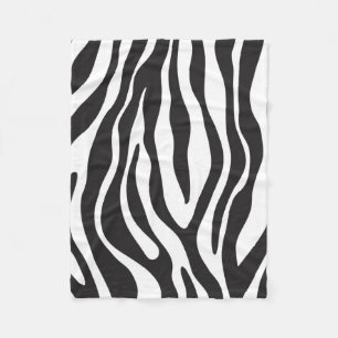 Black & White Zebra Print Fleece Blanket