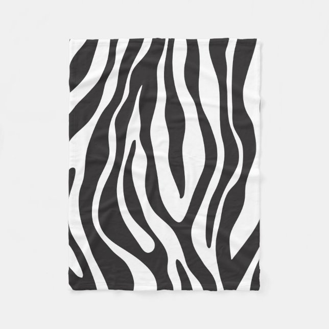 Black & White Zebra Print Fleece Blanket (Front)