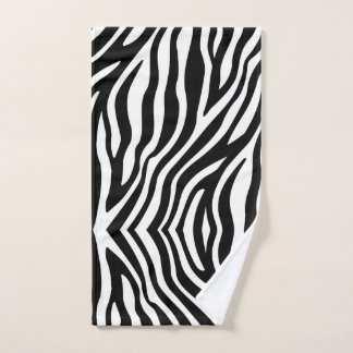 Black White Zebra Print Hand Towel