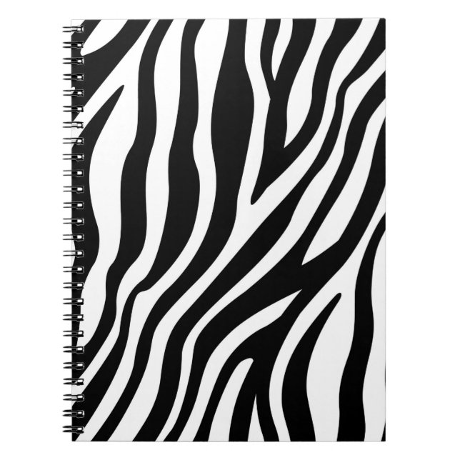 Black White Zebra Print Notebook (Front)